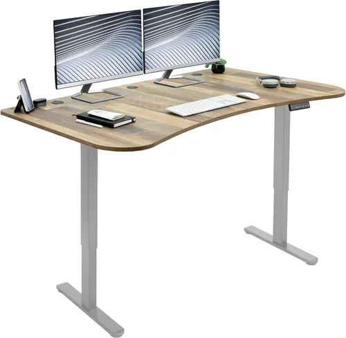 Vista 48 de VIVO DESK-KIT-E2B1B - Escritorio eléctrico de pie con motor doble, ajuste de altura de memoria, serie E2B, marco negro superior negro, DESK-KIT-E2B1B