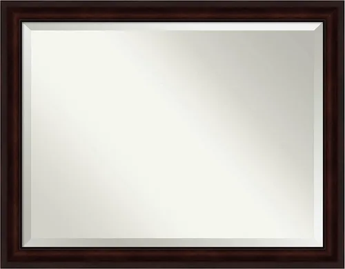 Vista 60 de Amanti Art Espejo de baño marrón para sobre lavabo, espejo rectangular de 24x20 Caleb Brown para tocador, marco rústico pequeño de estilo campestre