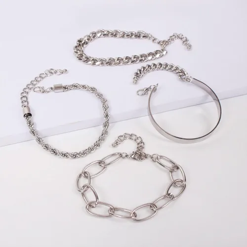 Vista 169 de Long tiantian Pulsera de oro gruesa para mujer, pulseras de oro delicadas, pulseras para mujer, pulseras apilables de eslabones de cadena