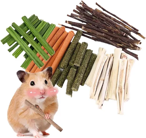 Vista 9 de Juguetes de conejo, 30 unidades, 3 sabores para rechinar dientes, juguetes masticables para hámsters, cobayas, chinchillas 30Pcs