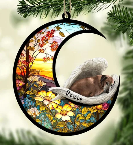 Vista 100 de Atrapasoles conmemorativo personalizado para perros, adorno navideño de Airedale Terrier, recuerdo por pérdida de mascota, regalos conmemorativos