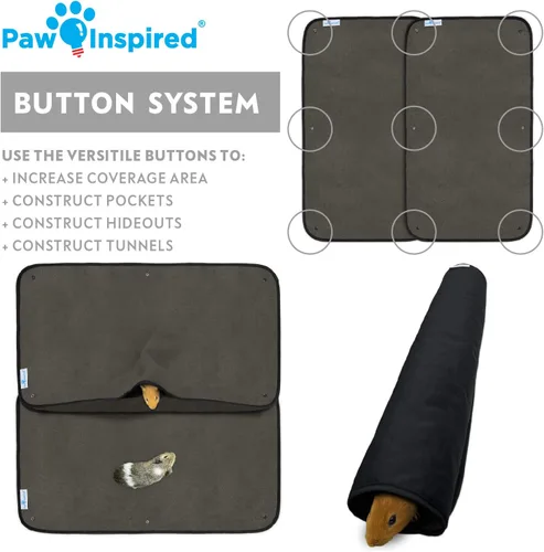 Vista 3 de Paw Inspired Forro lavable para jaula de conejillo de indias, ropa de cama de forro polar para conejillos de indias, hurones, conejos, hámsters