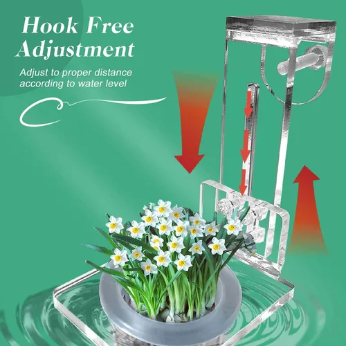 Vista 3 de Soporte acrílico para plantas de acuario para colgar plantas acuáticas, gancho ajustable para pecera para colgar cultivo y decoración de acuarios