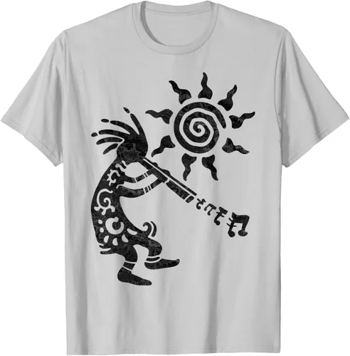 Vista 57 de Native American Kokopelli Musican With Flute 2 - Camiseta divertida para fanáticos, Blanco, S