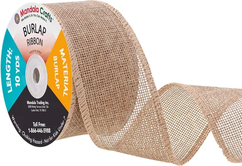 Vista 84 de Mandala Crafts Cinta de arpillera negra de 1.5 pulgadas de ancho para manualidades, rollo de 20 yardas de cinta rústica de arpillera para coronas