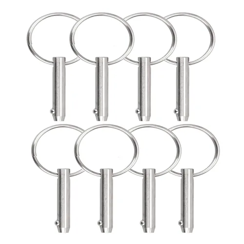 Vista 7 de 2 piezas de pines de liberación rápida de acero inoxidable 316 marino para toldo Bimini, diámetro 1/4" (6.3 mm), longitud total 1.5" (38 mm)
