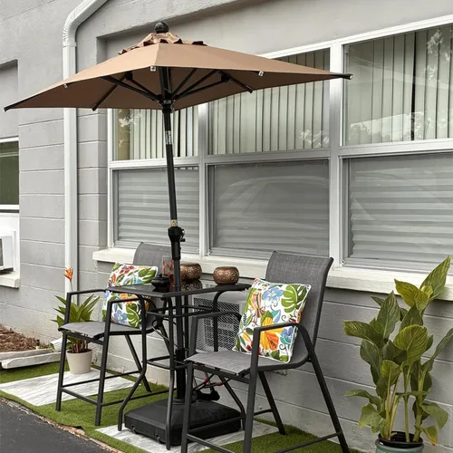 Vista 55 de PURPLE LEAF - Sombrilla de patio rectangular de 6' x 4', sombrilla de mesa para exteriores con marco de aluminio, sombrilla de mercado, sombrilla