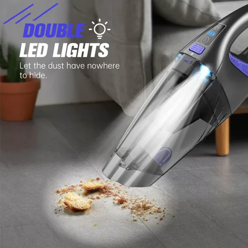 Vista 3 de IMINSO Aspiradora de mano inalámbrica para automóvil, 9000 PA, aspiradora de mano recargable inalámbrica con LED, ligera, aspiradora de mano