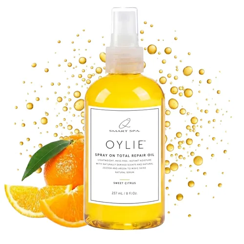 Vista 20 de QTICA Oylie Spray On Total Repair - Aceite corporal ligero en aerosol con jojoba natural y aceite de argán para una humedad instantánea, acabado