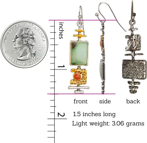 Vista 3 de Elegantes aretes Botique Botique ligeros hechos a mano con estilo vintage para mujer