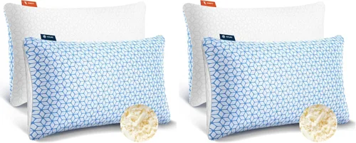 Vista 8 de Love Attitude Almohada de cama tamaño King, 1 unidad, almohada de espuma viscoelástica triturada ajustable, almohada refrescante suave y de apoyo