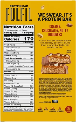 Vista 2 de FULFIL - Barras de proteína surtidas Best Sellers, sin gluten, 15 g de proteína, básicas de despensa, 12
