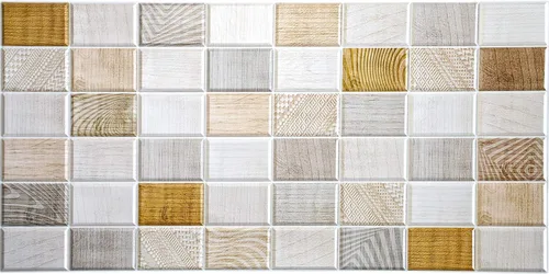 Vista 3 de Dundee Deco PG7042 - Sellos de madera sintética color blanco, beige y marrón, 3.2 x 1.6 pies, panel de pared 3D de PVC, decoración de paneles