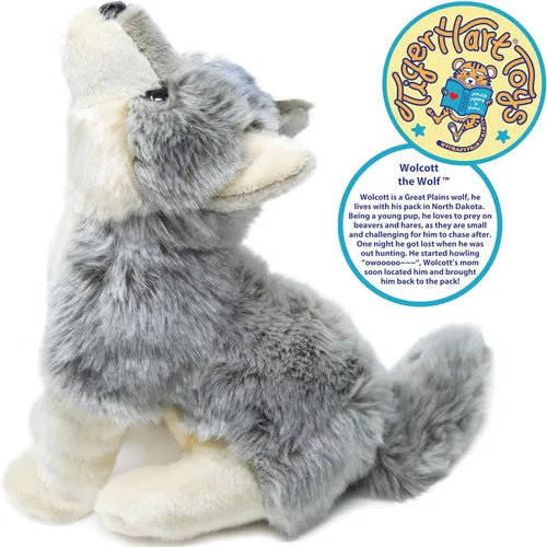 Vista 4 de TigerHart Wolcott El Lobo - Peluche de 28 cm, diseño de lobo