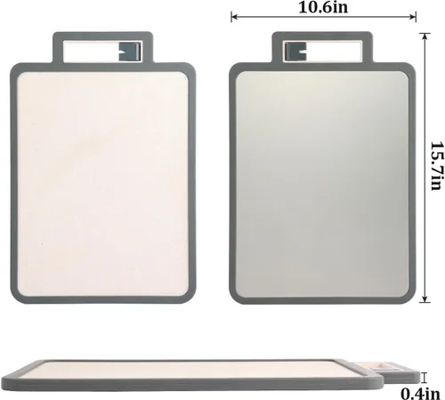 Vista 7 de Tabla de cortar de acero inoxidable 2 en 1, antibacterias, no tóxicas, utensilios de cocina de grado alimenticio, tablas de cortar de doble cara