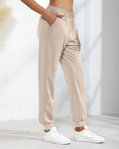 Vista 7 de Pantalones deportivos holgados para mujer, 2 piezas, pantalones deportivos de cintura alta para entrenamiento