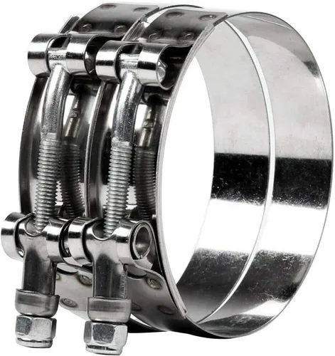 Vista 13 de 2 piezas de abrazaderas de acero inoxidable con perno en T de 1 pulgada (32 mm - 37 mm) para entrada turbo de intercooler