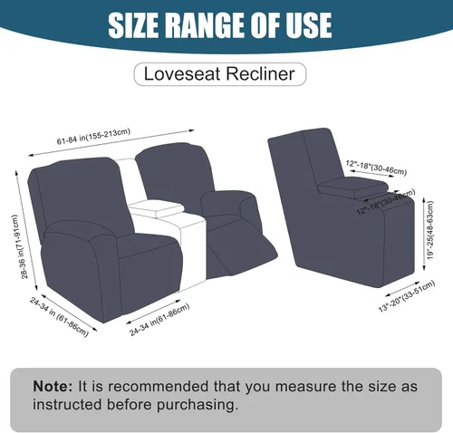 Vista 235 de Gennia Funda Impermeable para Silla Reclinable, Fundas Elásticas para Sofá Reclinable con Bolsillos, Fundas Lavables para Silla Reclinable Lazy Boy