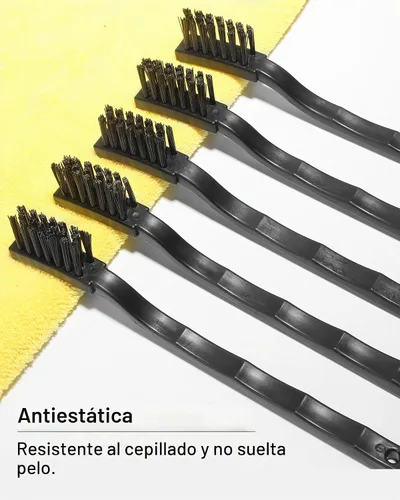 Vista 4 de WAFJAMF 1.2 x 0.2 in Tres Filas Mango Plástico Anti Cepillos Estáticos Cepillos Raspar Negro 5 Unids
