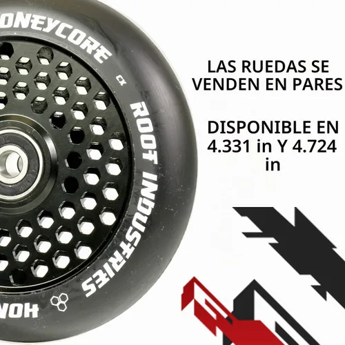 Vista 2 de Root Industries HoneyCore ruedas 120 mm – Juego de 2 Negro/Negro