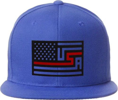 Vista 2 de IW Hatgear Gorra con diseño de bandera de Estados Unidos con diseño de línea roja y azul