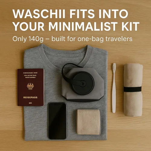Vista 7 de Waschii Pocket-Sized Travel Clothes Washer for Camping, Hostels & Vanlife – Compact, Leakproof, Eco-Friendly – No Power or Sink Needed