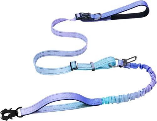Vista 9 de Correa de perro resistente manos libres con mosquetón de liberación rápida y correa ajustable para correr para perro, para caminar y entrenar