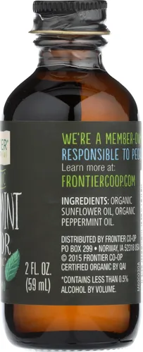 Vista 6 de Frontier sabor a menta certificado orgánico, botella de 2 onzas