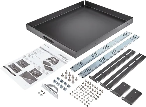 Vista 6 de StarTech - Estante deslizante para teclado de 1U, 19 pulgadas, 55 libras, 22 pulgadas (SLIDESHELFD) Pull-out drawer tray for any 19in server rack