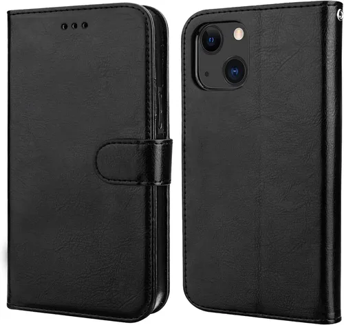 Vista 3 de Bocasal Funda tipo cartera desmontable para iPhone 13 con bloqueo RFID, ranuras para tarjetas, soporte de piel sintética de alta calidad, soporte