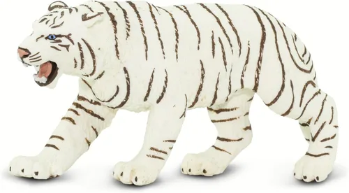 Vista 2 de Safari Ltd. Figura de tigre de Bengala blanca – Figura detallada de plástico de 6 pulgadas – Divertido juguete educativo para niños, niñas y niños a