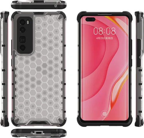 Vista 226 de Pzwoxukhov Funda compatible con Huawei Nova 3i, compatible con Huawei P Smart+ 2018 Honeycomb Anti-Drop Shock-Absorbing Case Negro