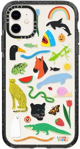 Vista 26 de Funda Impact de CASETiFY para iPhone 11 - Tiempo A Solas de Esther Kim - Negro Claro