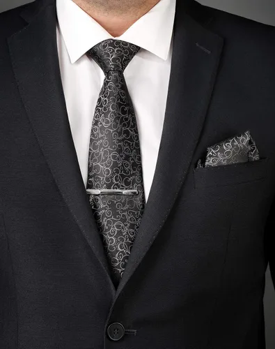 Vista 22 de Juego de corbata de regalo para hombre, corbata sedosa, bolsillo cuadrado, clips de corbata, gemelos para hombres
