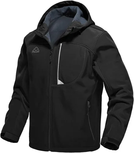 Vista 10 de Gopune Chaqueta Ligera de Carcasa Suave para Hombre con Forro Polar Impermeable con Capucha para Senderismo Chaqueta de Invierno