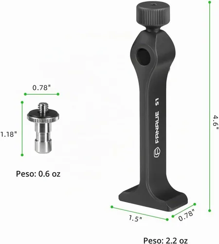 Vista 9 de Adaptador de trípode para prismáticos, montaje de prismáticos con rosca de 1/4 pulgada, aluminio (s1)