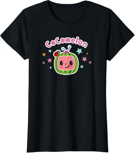 Vista 24 de CoComelon Camiseta clásica con logotipo de cara sonriente centrada, Negro