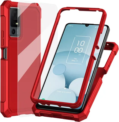 Vista 15 de Ailiber - Carcasa para TCL 40 XL T608M/Jitterbug Smart 4/40T T608DL, color negro Screen Protector, Air-Guard Corners, Dual Layer, Flexible TPU