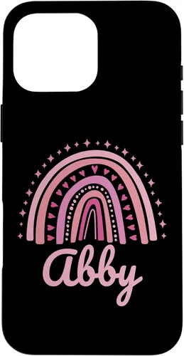 Vista 19 de Abby Name Personalized Funny Women Pink Rainbow Abby Case for iPhone 16