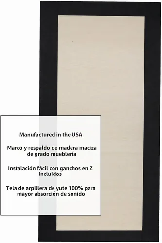 Vista 5 de ATS Acoustics Panel acústico absorbente de sonido 24" x 48" x 4" borde biselado (negro)