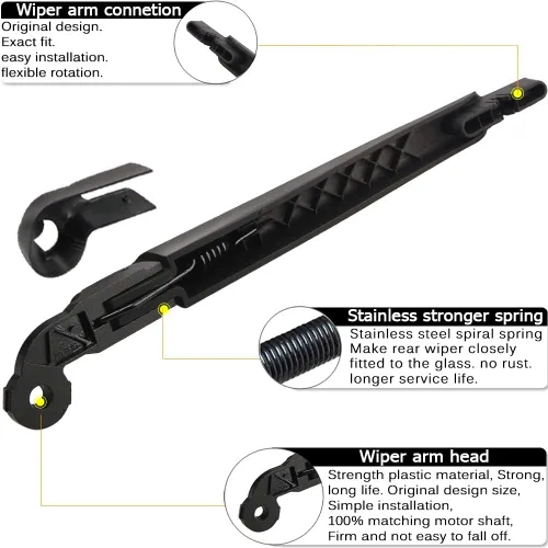 Vista 3 de Brazo de escobilla limpiaparabrisas trasero de repuesto para Jeep Wrangler JK 2007-2017 - Accesorios de fábrica OEM Compatible con Jeep Wrangler