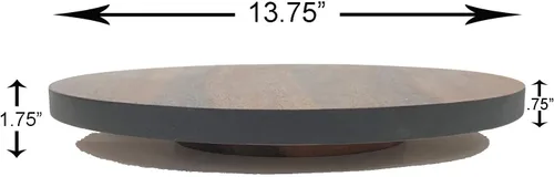 Vista 3 de Woodard & Charles Plato giratorio redondo Lazy Susan con mecanismo de rodamiento de bolas de acero inoxidable (Negro) Lazy Susan Turntable With