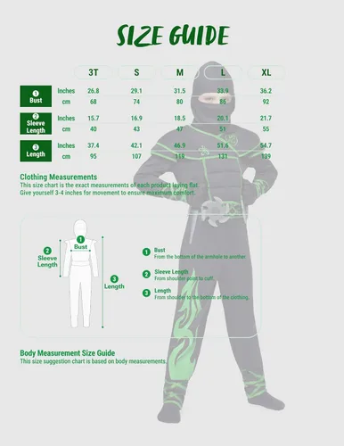 Vista 6 de Spooktacular Creations Disfraz de ninja para niños, conjunto de lujo de Ninja muscular, disfraz unisex de Kungfu de Halloween con accesorios de Verde