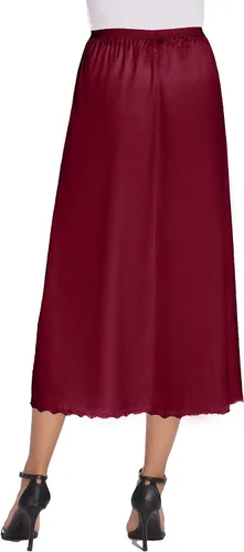Vista 3 de Avidlove, ropa interior, enaguas satinada larga, Snip-it Half Slip, con encaje, lencería para mujer