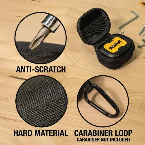 Vista 8 de DEWALT Auriculares inalámbricos con estuche de carga y funda protectora de alta resistencia, auriculares Bluetooth con batería de 30 horas, sensor