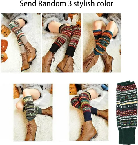 Vista 2 de Calentador de botas de punto de lana para mujer