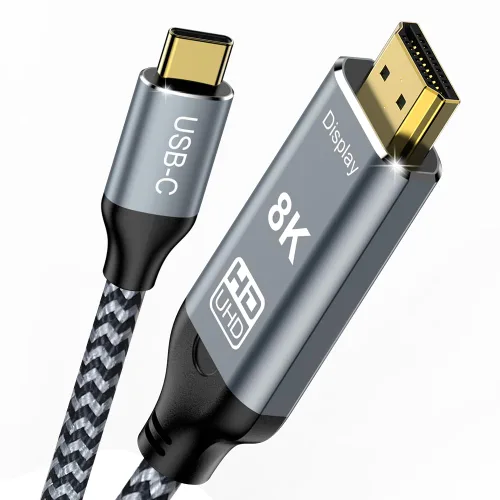 Vista 7 de Cable USB C a HDMI 2.1, 8K @60Hz 4K a 144Hz Thunderbolt 5/4 a HDMI, 10 pies