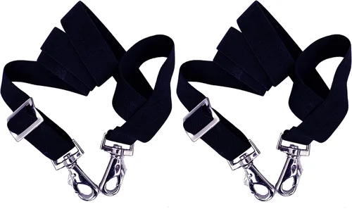 Vista 8 de Majestic Ally Paquete de 2 correas elásticas de repuesto para manta de caballo de longitud ajustable con broches giratorios dobles