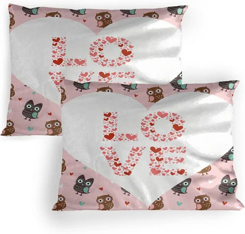 Vista 3 de Lunarable Nature Pillow Sham Set of 2, Sunset in a Winter Park Russia Sun Rays Through Trees Pathway to Forest, Quality Microfiber Bedding Item for