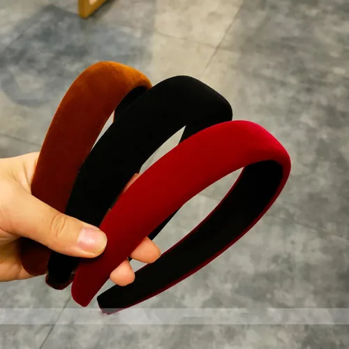 Vista 7 de Diademas anchas de terciopelo para mujer, diademas suaves para mujer, diademas de moda para mujeres y niñas, diadema antideslizante a la moda